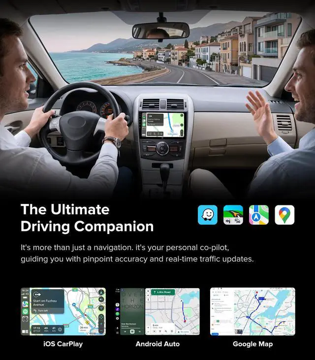 Alt view image 2 of 7 - QLED Car Stereo for Toyota Corolla 2008-2013 Wireless CarPlay Auto | 2-Sec Fast Boot Linux QLED, 1080P Backup Camera Included, Retain SWC, Plug & Play Dash Upgrade for Safe Daily Commute