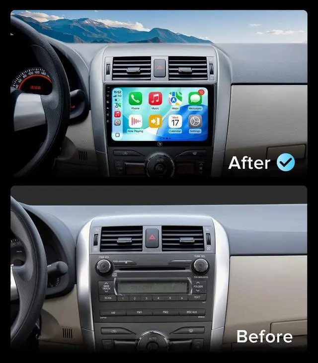 Alt view image 3 of 7 - QLED Car Stereo for Toyota Corolla 2008-2013 Wireless CarPlay Auto | 2-Sec Fast Boot Linux QLED, 1080P Backup Camera Included, Retain SWC, Plug & Play Dash Upgrade for Safe Daily Commute