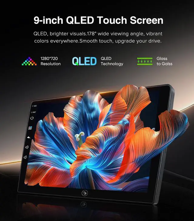 Alt view image 6 of 7 - QLED Car Stereo for Toyota Corolla 2008-2013 Wireless CarPlay Auto | 2-Sec Fast Boot Linux QLED, 1080P Backup Camera Included, Retain SWC, Plug & Play Dash Upgrade for Safe Daily Commute