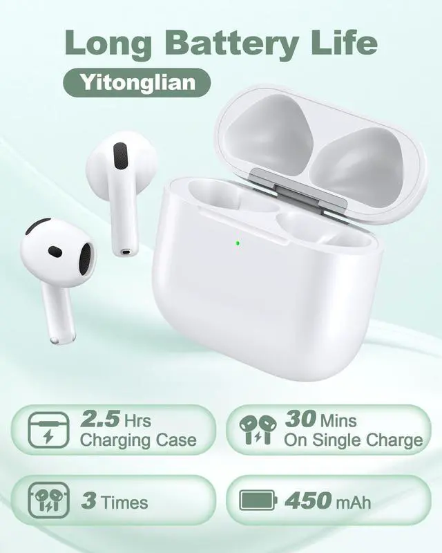 Alt view image 3 of 7 - Wireless Charger Case Replacement for Airpods 4th Generation - Charging Case to USB-C Without Earbuds