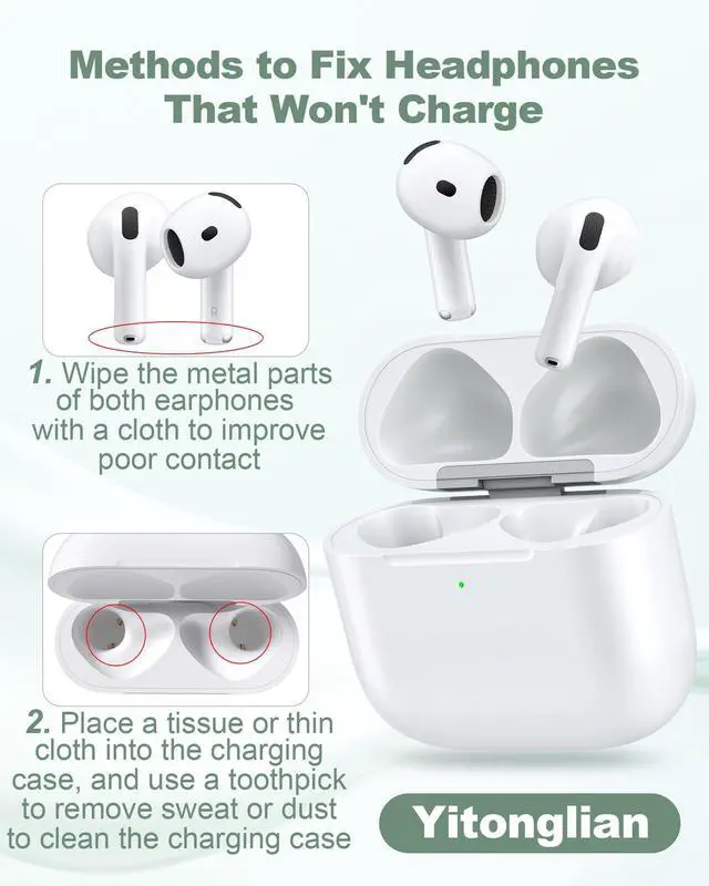 Alt view image 7 of 7 - Wireless Charger Case Replacement for Airpods 4th Generation - Charging Case to USB-C Without Earbuds
