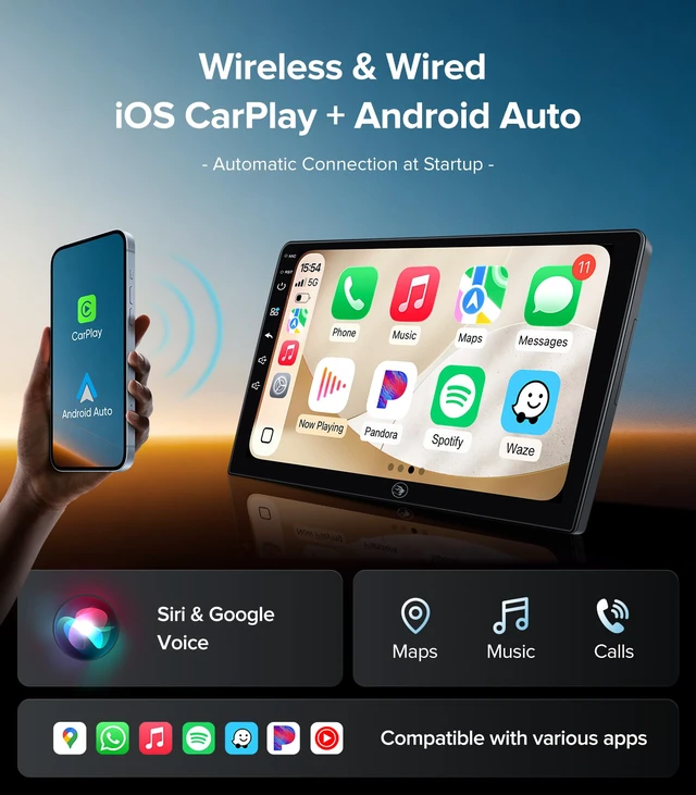 Alt view image 3 of 4 - 10 Inch for Ford F150 Radio 2004-2008, F250/F350/450/550 2008-2016 Radio Upgrade Wireless CarPlay Android Auto, Plug and Play, 5G Wi-Fi, Bluetooth 5.0 QLED Touch Screen Car Stereo