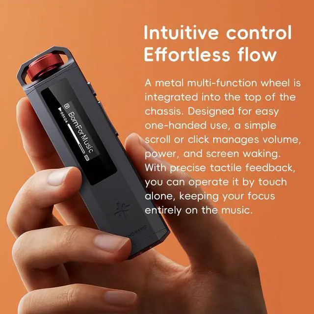 Alt view image 3 of 7 - FiiO Echo Nano Retro HiFi Music Player with Scroll Wheel, CS43131 DAC, USB DAC, Lossless Audio Player Supporting DSD256/FLAC/WAV/MP3, 3.5mm Output, 256GB Expansion (Sky Blue)