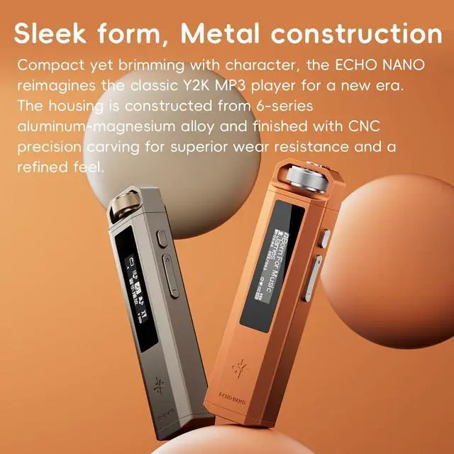 Alt view image 4 of 7 - FiiO Echo Nano Retro HiFi Music Player with Scroll Wheel, CS43131 DAC, USB DAC, Lossless Audio Player Supporting DSD256/FLAC/WAV/MP3, 3.5mm Output, 256GB Expansion (Sky Blue)
