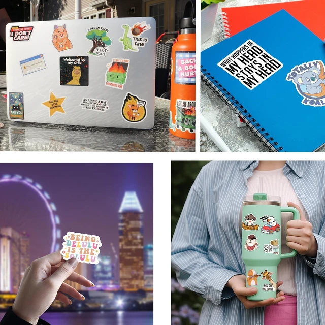Alt view image 3 of 7 - 225PCS Funny Hot Mess Xpress Sticker Pack by - Holographic Stickers for Adults, Waterproof Vinyl Sarcastic Relatable Meme Decals for Laptop, Water Bottle, Phone, Kindle, Journal