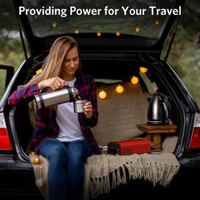 Alt view image 7 of 7 - 2000 Watt Pure Sine Wave Power Inverter 12V DC to 110V/120V AC Converter for Home, RV, Truck, Off-Grid Solar Power 3 AC Outlets Car Inverter with One 2 USB Port Type-C with Remote Control
