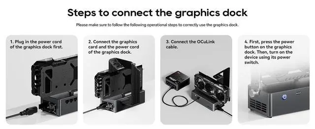 Alt view image 7 of 7 - AG01 External GPU Docking Station, Supports Mainstream NVIDIA and AMD Graphics Cards, Built-in 800W Power Supply, Oculink Expansion Graphics