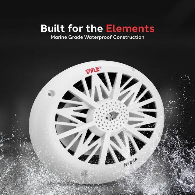 Alt view image 6 of 7 - 6x9 Inch Dual Marine Speakers - 2 Way Waterproof and Weather Resistant Outdoor Audio Stereo Sound System with 260 Watt Power, Poly Carbon Cone and Cloth Surround - 1 Pair - PLMR692