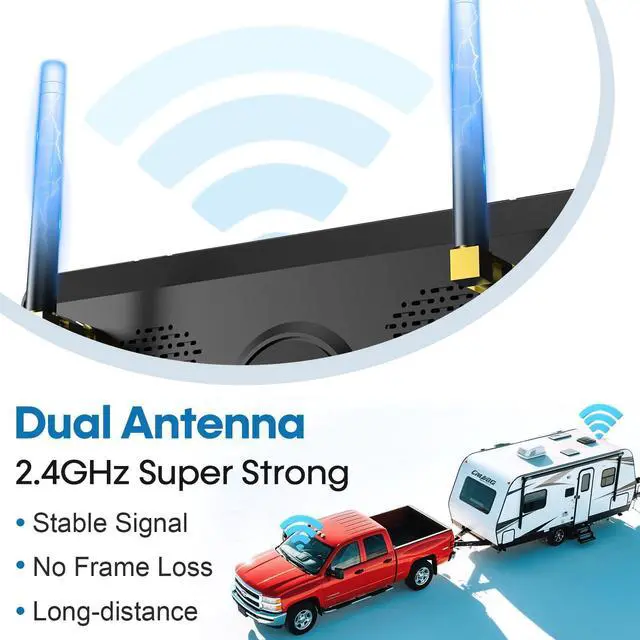 Alt view image 4 of 7 - HD 1080P Wireless Backup Camera for RV: Easy Install for Furrion Pre-Wired | Plug & Play Stable Signal Camper Camera - 7 Inch Clear Day & Night Vision Monitor Fits Camper Trailer Fifth Wheels