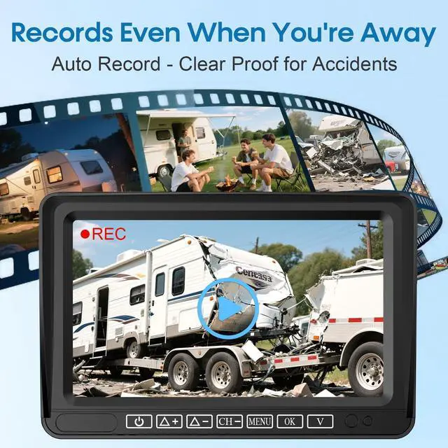 Alt view image 5 of 7 - HD 1080P Wireless Backup Camera for RV: Easy Install for Furrion Pre-Wired | Plug & Play Stable Signal Camper Camera - 7 Inch Clear Day & Night Vision Monitor Fits Camper Trailer Fifth Wheels