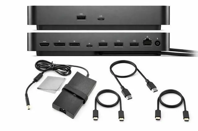 Main image of Pro Dock WD25 Universal Docking Station Bundle USB-C/USB-A Dual Display Dock with 100W Adapter + HDMI Cable + USB-C Cable + DisplayPort Cable + Cleaning Cloth