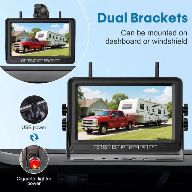 Alt view image 6 of 7 - HD 1080P Wireless Backup Camera for RV: Easy Install for Furrion Pre-Wired | Plug & Play Stable Signal Camper Camera - 7 Inch Clear Day & Night Vision Monitor Fits Camper Trailer Fifth Wheels
