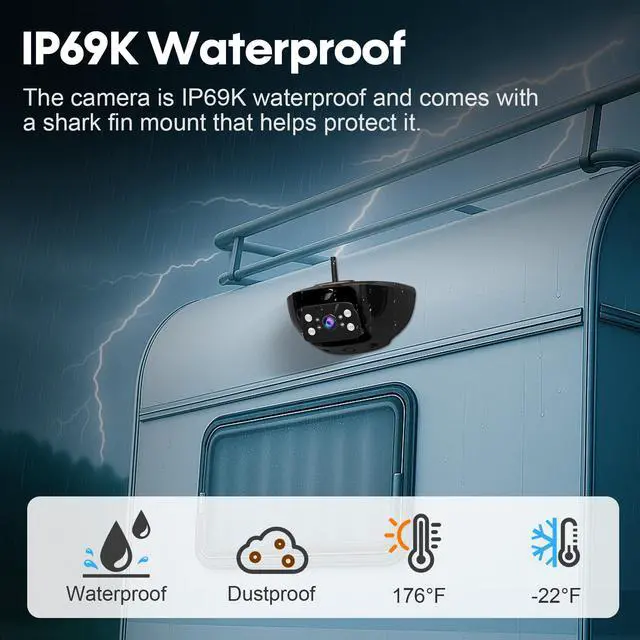 Alt view image 7 of 7 - HD 1080P Wireless Backup Camera for RV: Easy Install for Furrion Pre-Wired | Plug & Play Stable Signal Camper Camera - 7 Inch Clear Day & Night Vision Monitor Fits Camper Trailer Fifth Wheels