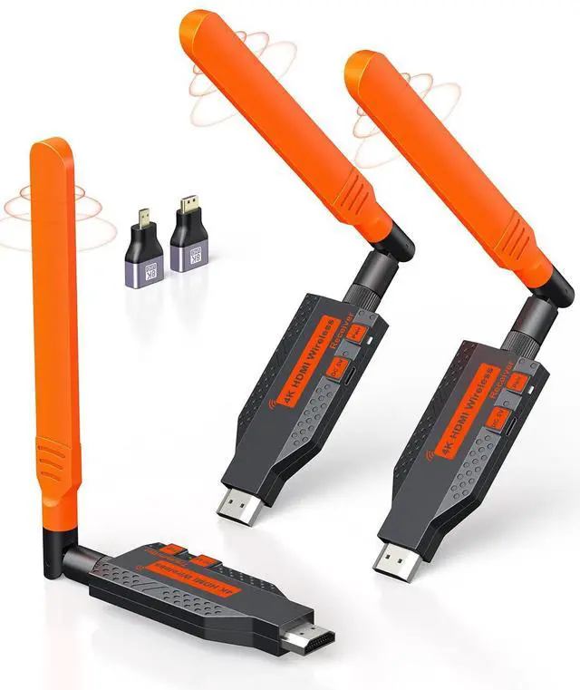 Main image of Wireless HDMI Transmitter and 2 Receiver for Multiple TV/Projector | 4K Decode 1080P HD Output, 350FT/100M Long Range, 5.8G Stable Connection Plug & Play Low Lag
