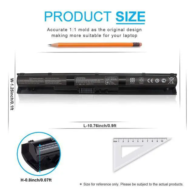 Alt view image 4 of 7 - 800049-001 KI04 K104 Battery for HP Pavilion 17-g 17t-s 15-ab 15t-ab 15-an 15-ab223cl 15-ab243cl 15-ab247cl 17t-s100 17-g119dx 17-g192dx 17-g133cl 17-g121wm 17-g153us 800009-421 800010-421 800050-001