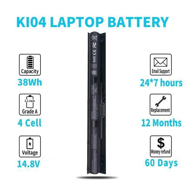 Alt view image 5 of 7 - 800049-001 KI04 K104 Battery for HP Pavilion 17-g 17t-s 15-ab 15t-ab 15-an 15-ab223cl 15-ab243cl 15-ab247cl 17t-s100 17-g119dx 17-g192dx 17-g133cl 17-g121wm 17-g153us 800009-421 800010-421 800050-001