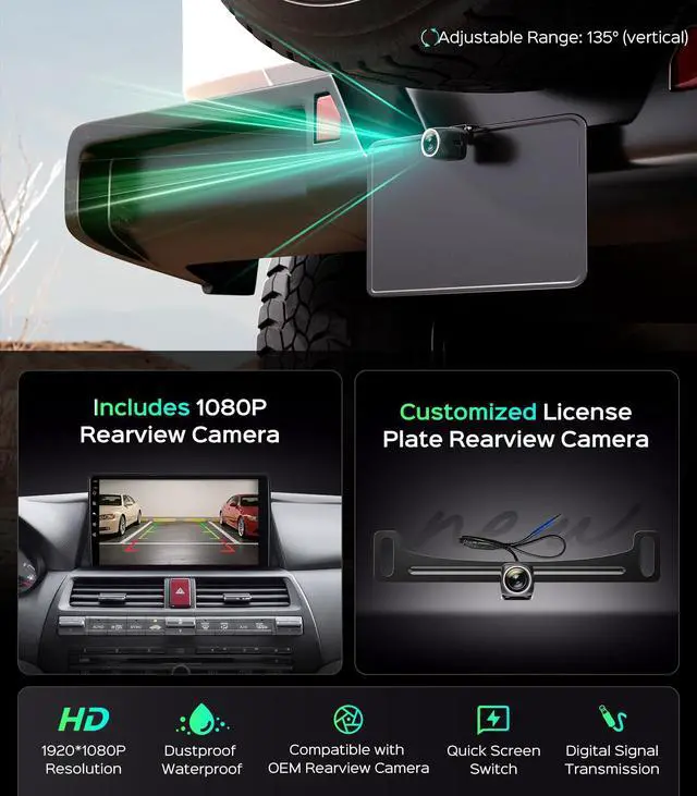 Alt view image 7 of 7 - 10.2 Car Radio Stereo for Honda Accord 8th 2008-2013 CarPlay Android Auto | Upgrade 2G+64G IPS HD Touch Screen /GPS/SWC/Bluetooth/HD Backup Camera