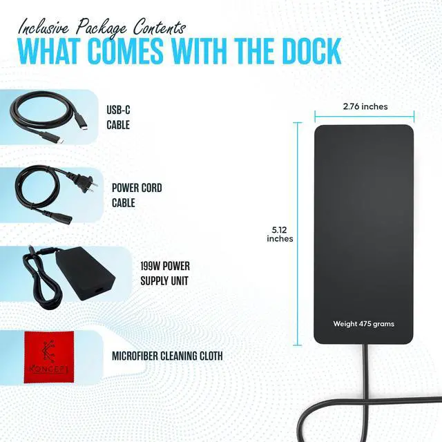 Alt view image 2 of 6 - SVS-00001/1917 Microsoft Surface Dock 2 USB-C Docking Station Pro/Book/Go | 199W Power Supply, USB-C to C Cable Included, Dual 4K 60Hz Display Support, USB-A/C Ports, Ethernet & Audio Connectivity