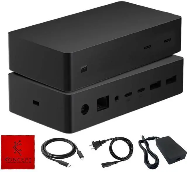 Main image of SVS-00001/1917 Microsoft Surface Dock 2 USB-C Docking Station Pro/Book/Go | 199W Power Supply, USB-C to C Cable Included, Dual 4K 60Hz Display Support, USB-A/C Ports, Ethernet & Audio Connectivity