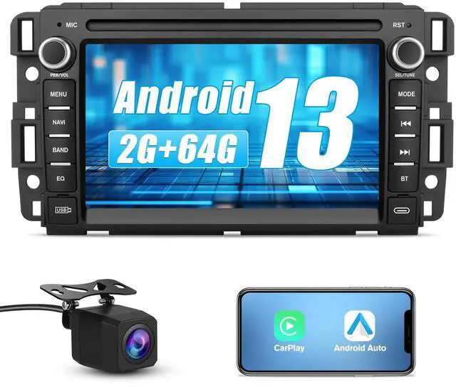 Main image of Car Stereo for Chevy Silverado GMC Sierra Yukon 2007-2013, Android GPS Navigation Head Unit Radio Replacement with CarPlay Android Auto Multimedia Video Player - with Backup Camera