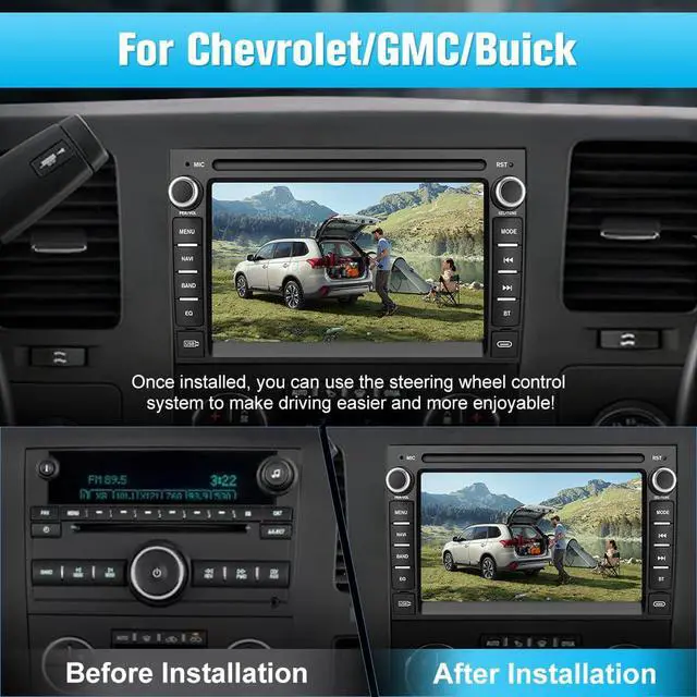 Alt view image 2 of 7 - Car Stereo for Chevy Silverado GMC Sierra Yukon 2007-2013, Android GPS Navigation Head Unit Radio Replacement with CarPlay Android Auto Multimedia Video Player - with Backup Camera