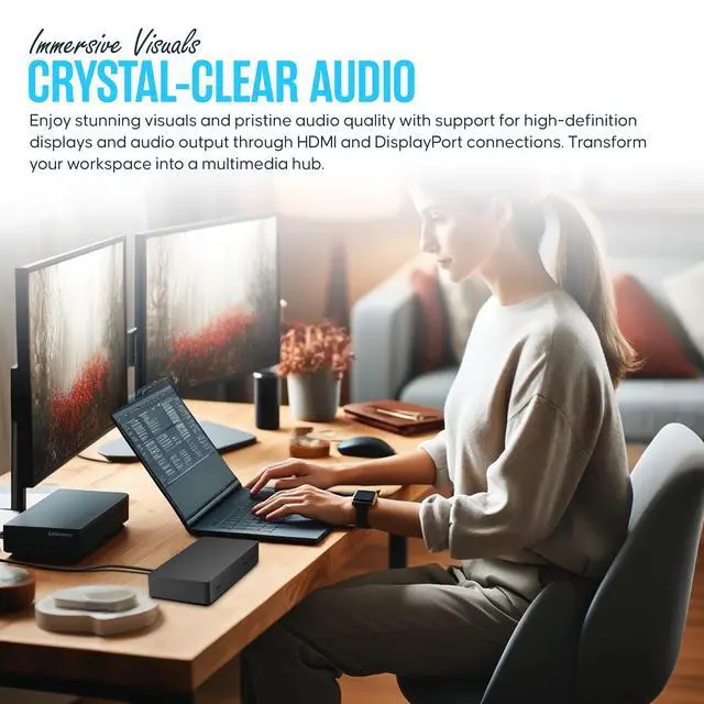 Alt view image 6 of 6 - SVS-00001/1917 Microsoft Surface Dock 2 USB-C Docking Station Pro/Book/Go | 199W Power Supply, USB-C to C Cable Included, Dual 4K 60Hz Display Support, USB-A/C Ports, Ethernet & Audio Connectivity