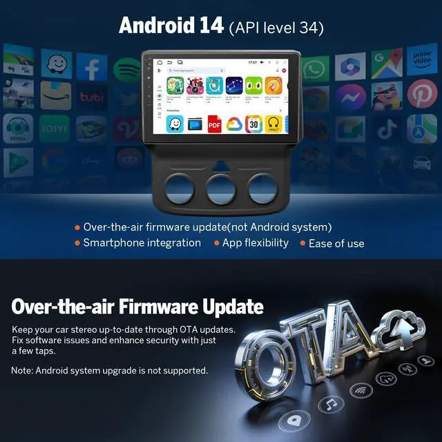 Alt view image 7 of 7 - 4+64GB 9" IPS Android Car Stereo for Dodge Ram 1500 2500 13-18 | DGRMX7A Manual AC Wireless CarPlay SWC built-in microphone plug play Screen Navigation head unit
