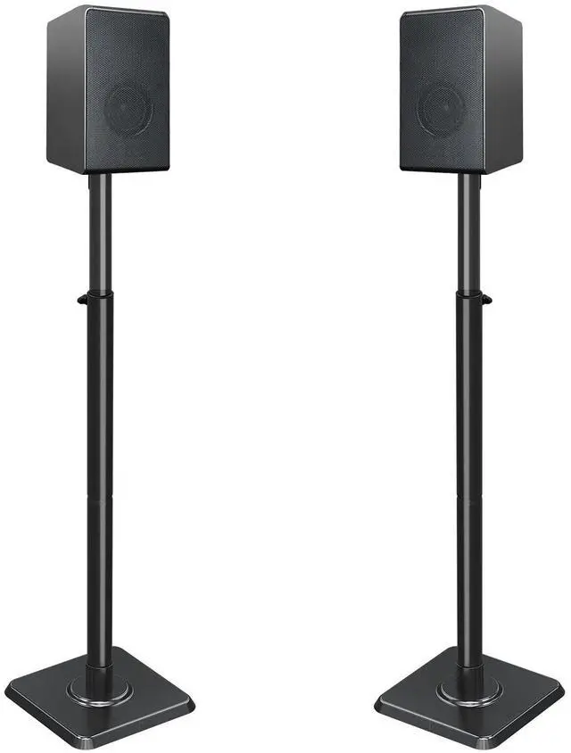 Main image of Height Adjustable Speaker Stands for Bookshelf Speakers | Pair Floor Stand for Satellite & Small Speakers, Surround Sound stand for Bose Polk JBL Sony Yamaha and Others - 11LBS MD5402