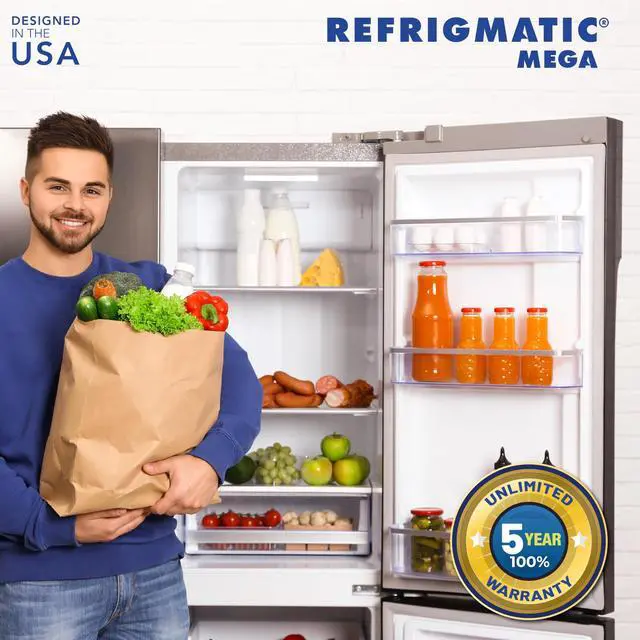 Alt view image 7 of 7 - Mega Voltage & Surge Protector for Large Refrigerators | 1005J rating, ideal for refrigerators 27 cu. ft. and larger. Includes quick restart button and LED indicator system