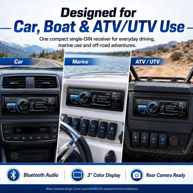 Alt view image 2 of 7 - KD-X560BT - Digital Media Car & Marine Bluetooth Receiver iPhone/Android/USB/AUX Car Stereo with Rear Camera Input