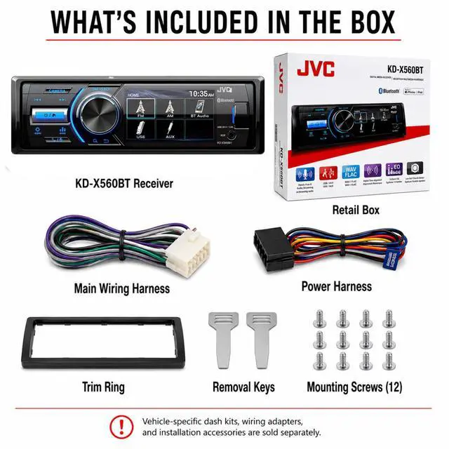 Alt view image 6 of 7 - KD-X560BT - Digital Media Car & Marine Bluetooth Receiver iPhone/Android/USB/AUX Car Stereo with Rear Camera Input
