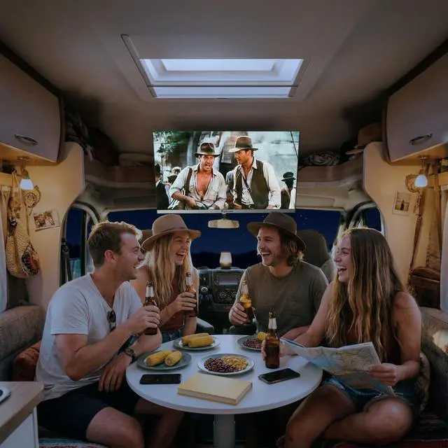 Alt view image 2 of 7 - 22'' Smart RV TV, 12V/24V Google TV with Built-in DVD Player, 1080P Full HD RV Television, Anti-Vibration Design, Wide Voltage Protection (932V), Ultra-Narrow bezels(Limo Series 2026)