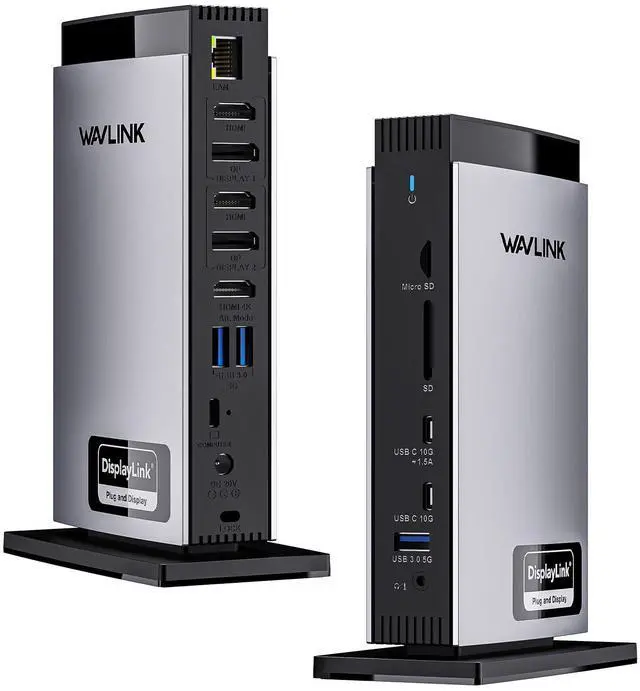 Main image of Docking Station 3 Monitors, Triple 4K@60Hz for MacBook M1/M2/M3/M4/Windows, Displaylink Dock with 3X HDMI or 2X DisplayPort, 130WPD,5 USB Ports, Ethernet, Audio, SD/TF