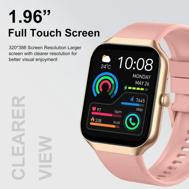 Alt view image 2 of 7 - Smart Watch for Women, 1.96" HD 2026 Smartwatch (Answer/Make Call) with Heart Rate/Sleep Monitor/Pedometer Fitness Watch 113+ Sport Modes, IP68 Waterproof Activity Tracker for Android iOS
