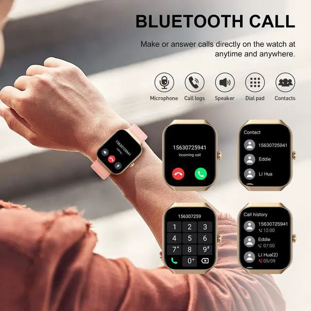 Alt view image 3 of 7 - Smart Watch for Women, 1.96" HD 2026 Smartwatch (Answer/Make Call) with Heart Rate/Sleep Monitor/Pedometer Fitness Watch 113+ Sport Modes, IP68 Waterproof Activity Tracker for Android iOS