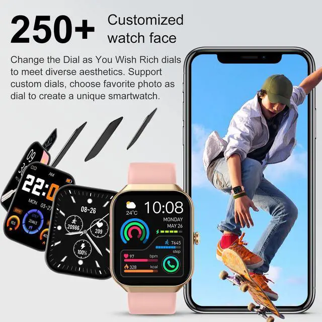 Alt view image 5 of 7 - Smart Watch for Women, 1.96" HD 2026 Smartwatch (Answer/Make Call) with Heart Rate/Sleep Monitor/Pedometer Fitness Watch 113+ Sport Modes, IP68 Waterproof Activity Tracker for Android iOS