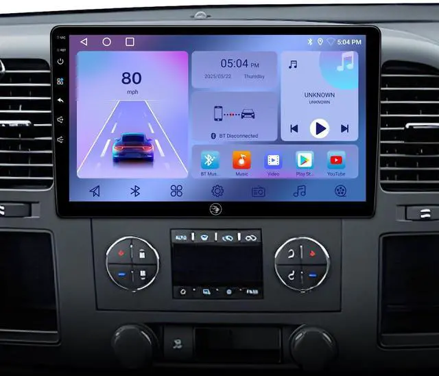Main image of Touchscreen Car Stereo Radio Upgrade for Chevy Silverado 2007-2013 GMC Sierra Yukon Buick Enclave Replacement Head Unit Installation Kit Built in CarPlay Android Auto(10" 2G+64G)