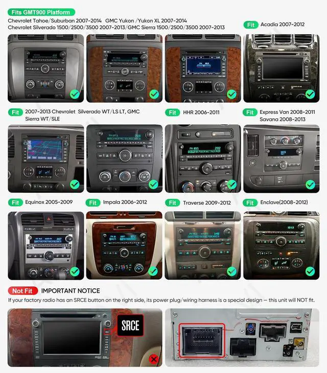 Alt view image 3 of 7 - Touchscreen Car Stereo Radio Upgrade for Chevy Silverado 2007-2013 GMC Sierra Yukon Buick Enclave Replacement Head Unit Installation Kit Built in CarPlay Android Auto(10" 2G+64G)