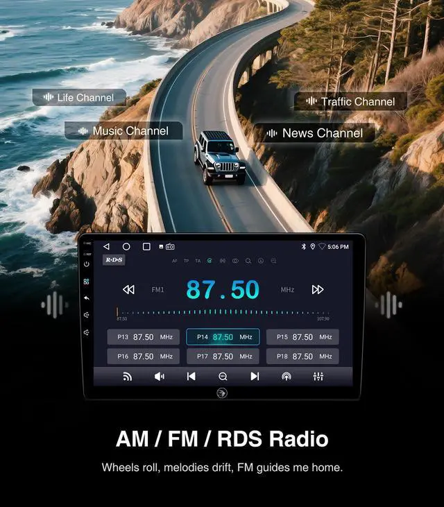 Alt view image 7 of 7 - Touchscreen Car Stereo Radio Upgrade for Chevy Silverado 2007-2013 GMC Sierra Yukon Buick Enclave Replacement Head Unit Installation Kit Built in CarPlay Android Auto(10" 2G+64G)