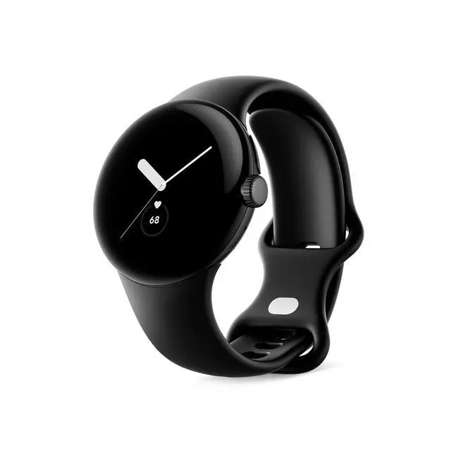 Main image of Pixel Watch 1st Gen (Previous Model) - Android Smartwatch with Fitbit Activity Tracking - Heart Rate Tracking Watch - Matte Black Stainless Steel case with Obsidian Active band - WiFi