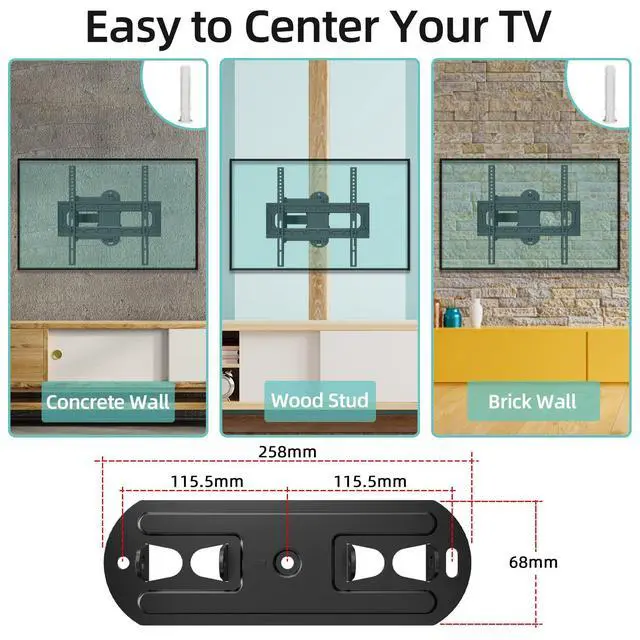 Alt view image 6 of 7 - Outdoor Weatherproof Full Motion TV Wall Mount for 2665 Flat & Curved TVs | Weatherproof Bracket For Outdoor, Stainless Steel, Single Stud Anti-Drop, Swivel & Tilt, Holds 88 Lbs, Max Vesa 400x400mm