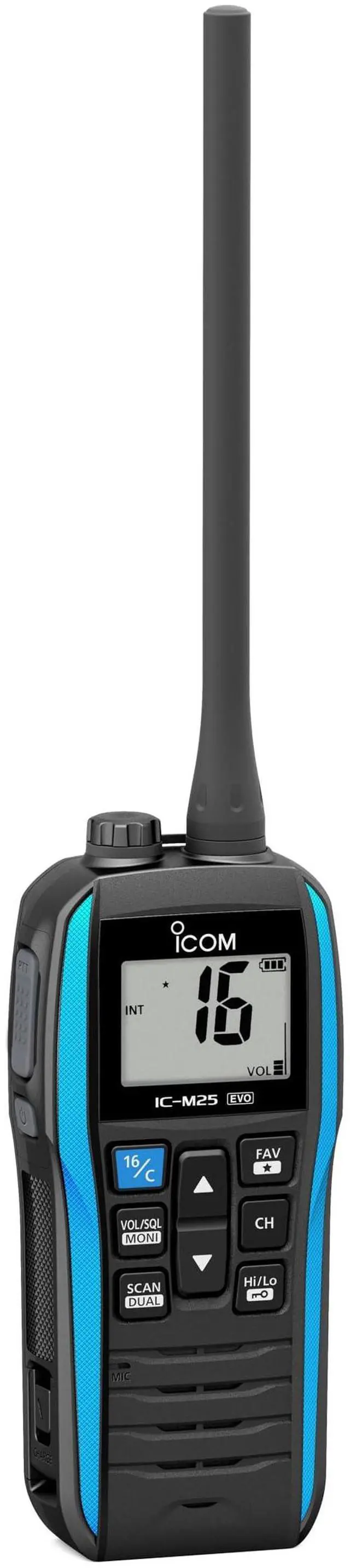 Main image of M25EVO Blue Marine VHF Radio | Floating | Waterproof | USB Charging | Lightweight | Long Battery Life | Boating Essentials