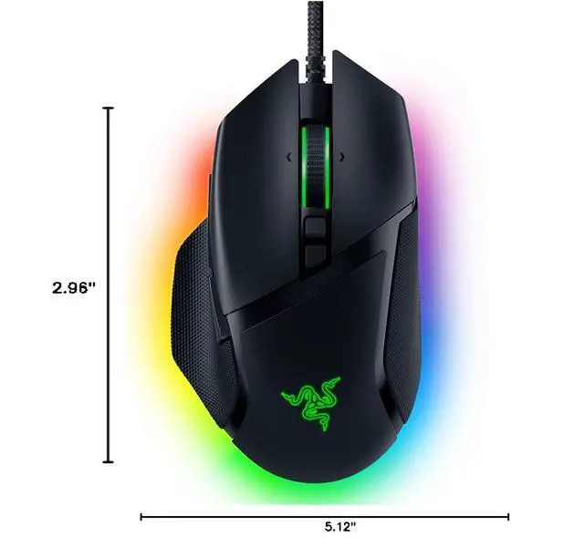 Alt view image 5 of 7 - Basilisk V3 Customizable RGB Wired Ergonomic Gaming Mouse, Black | Fastest Gaming Mouse Switch, Chroma RGB Lighting, 26K DPI Optical Sensor, 11 Programmable Buttons, HyperScroll Tilt Wheel