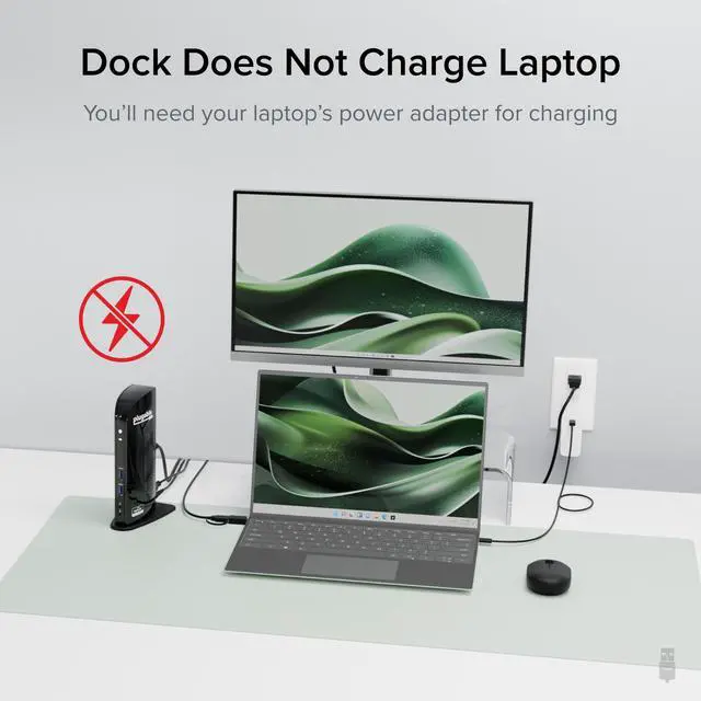 Alt view image 5 of 7 - Universal Laptop Docking Station Dual HDMI Monitor for Windows and Mac (Driver Required), USB 3.0 or USB-C, 2X HDMI, Gigabit Ethernet, Audio, 6 USB Ports (UD-3900)