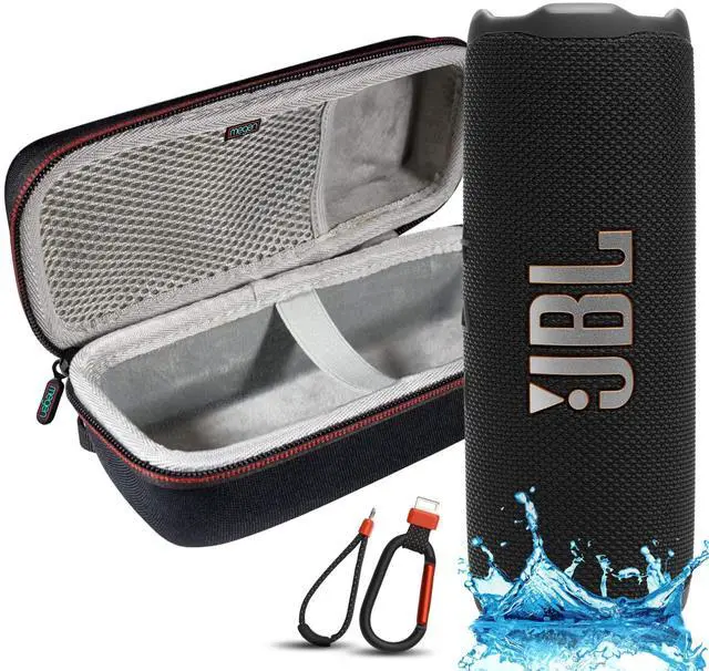 Main image of Flip 7 Portable Bluetooth Speaker, IP68 Waterproof, Dustproof, Drop-Proof, PushLock System, AI Sound Boost, 16H Battery, Megen Hardshel Protection Case (Black)