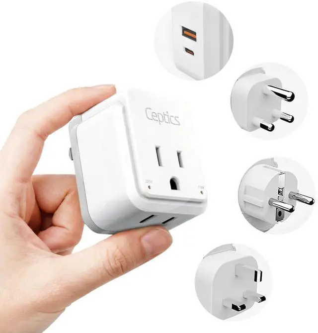 Main image of South Africa Power Adapter Travel Set - 20W PD & QC, Fast & Safe with Dual USB & USB-C - 2 USA Outlet - Use All Over Africa, Zimbabwe, Morocco - Includes Type E/F, M, G SWadAPt Attachments