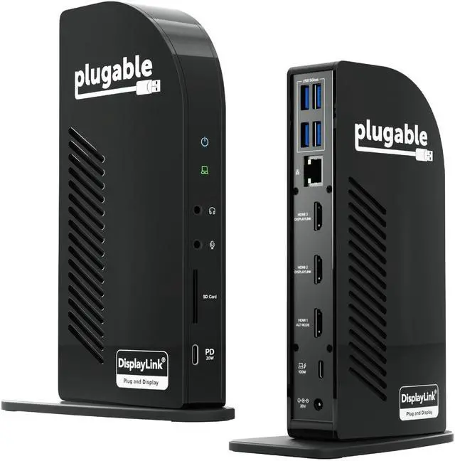 Main image of USB-C Triple Monitor Docking Station: 13-in-1 Laptop Dock with 100W Charging for Mac (DisplayLink Driver Required), Windows, Chrome, 3 HDMI, Gigabit Ethernet, SD, USB-C 20W, 4 USB - UD-ULTCDL