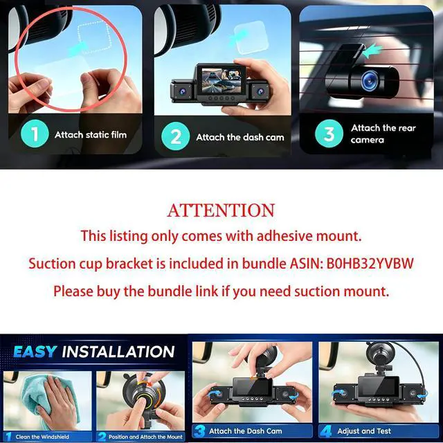 Alt view image 2 of 7 - 4 Channel Dash Cam Front and Rear with 360° View for All-Round Protection, 4-Way Recording, Built-in 5G WiFi & GPS, APP Control, 8 IR LEDs, 24H Parking Monitor, G-Sensor, Free TF Card (128GB)
