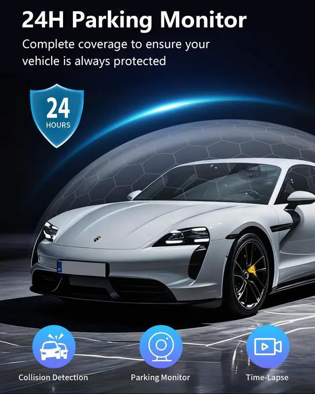 Alt view image 6 of 7 - 4 Channel Dash Cam Front and Rear with 360° View for All-Round Protection, 4-Way Recording, Built-in 5G WiFi & GPS, APP Control, 8 IR LEDs, 24H Parking Monitor, G-Sensor, Free TF Card (128GB)
