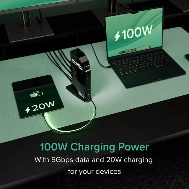 Alt view image 4 of 7 - USB-C Triple Monitor Docking Station: 13-in-1 Laptop Dock with 100W Charging for Mac (DisplayLink Driver Required), Windows, Chrome, 3 HDMI, Gigabit Ethernet, SD, USB-C 20W, 4 USB - UD-ULTCDL